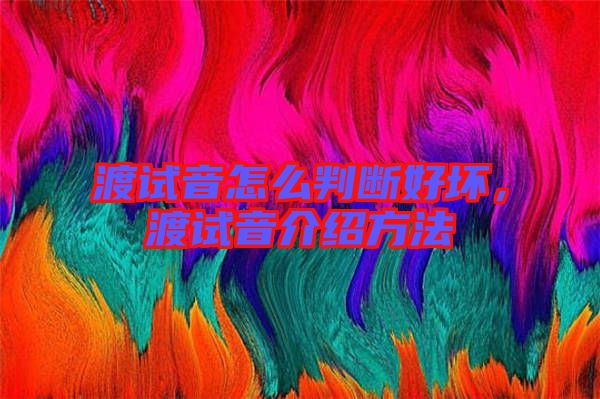 渡試音怎么判斷好壞，渡試音介紹方法