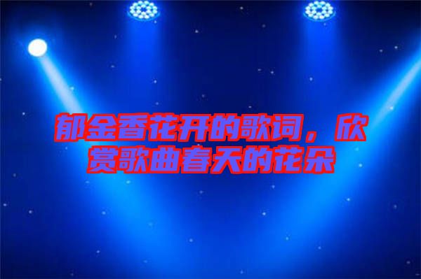 郁金香花開的歌詞，欣賞歌曲春天的花朵