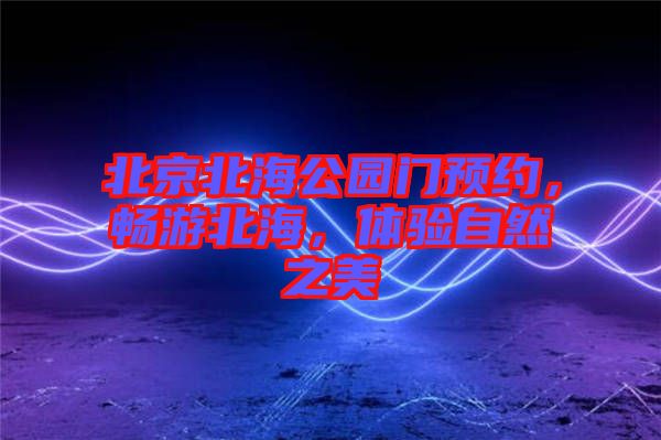 北京北海公園門預(yù)約，暢游北海，體驗自然之美