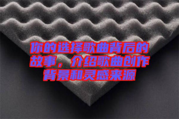你的選擇歌曲背后的故事，介紹歌曲創(chuàng)作背景和靈感來(lái)源