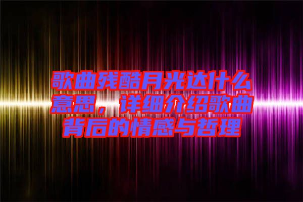 歌曲殘酷月光達(dá)什么意思，詳細(xì)介紹歌曲背后的情感與哲理