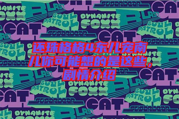 還珠格格4東兒寵南兒你可能想的是這些，劇情介紹