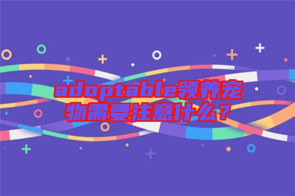 adoptable領(lǐng)養(yǎng)寵物需要注意什么？