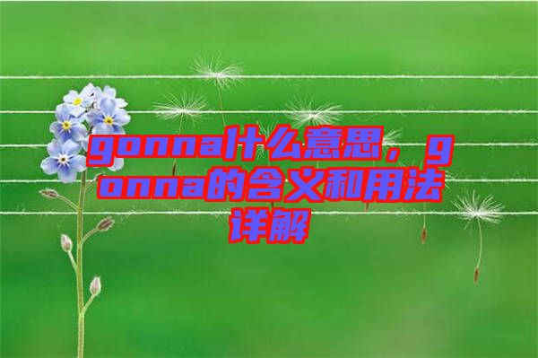 gonna什么意思，gonna的含義和用法詳解
