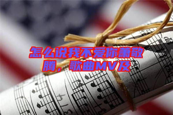 怎么說我不愛你蕭敬騰，歌曲MV及