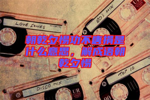 朝乾夕惕功不唐捐是什么意思，解成語朝乾夕惕