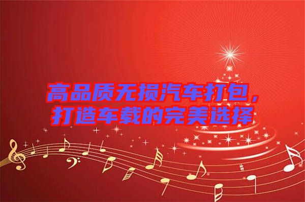高品質(zhì)無損汽車打包，打造車載的完美選擇