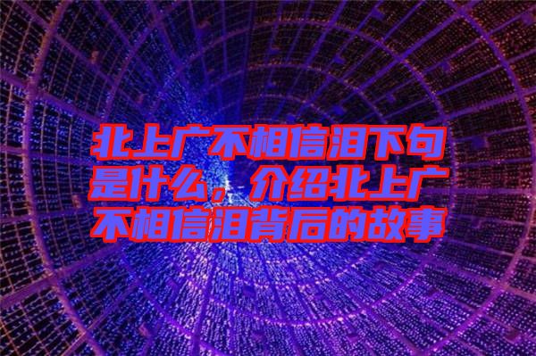 北上廣不相信淚下句是什么，介紹北上廣不相信淚背后的故事