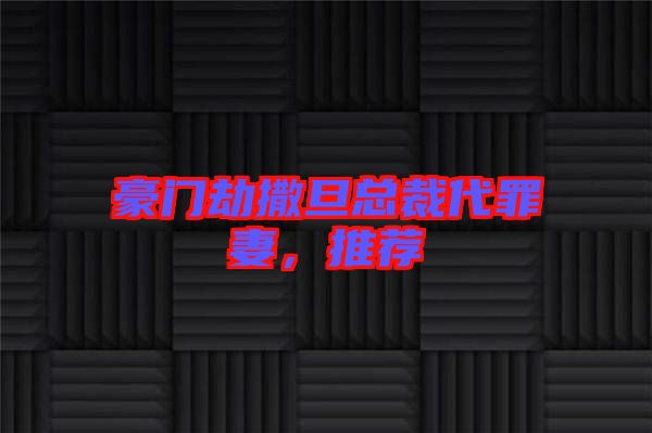 豪門(mén)劫撒旦總裁代罪妻，推薦