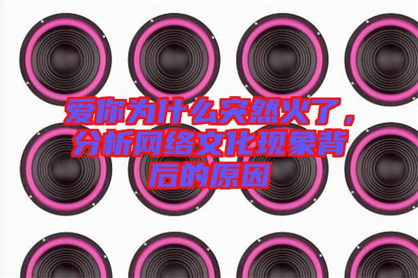 愛你為什么突然火了，分析網(wǎng)絡(luò)文化現(xiàn)象背后的原因