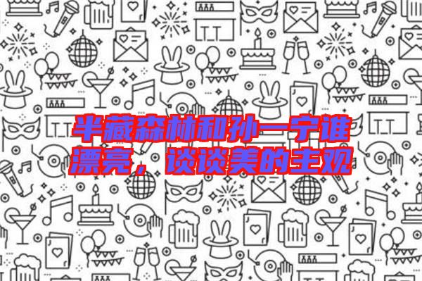 半藏森林和孫一寧誰漂亮，談?wù)劽赖闹饔^