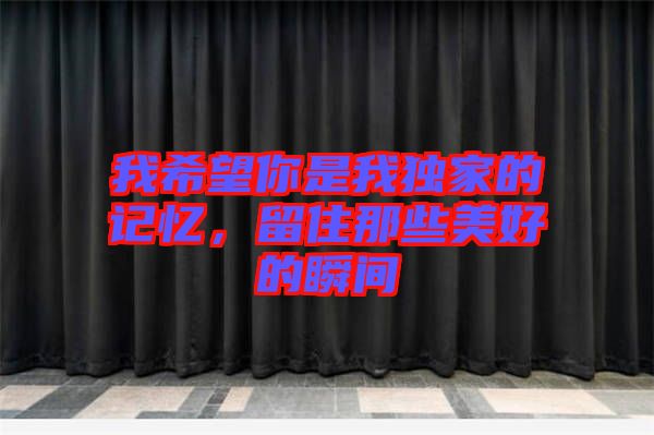 我希望你是我獨(dú)家的記憶，留住那些美好的瞬間
