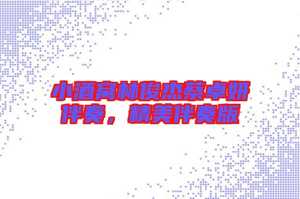 小酒窩林俊杰蔡卓妍伴奏，精美伴奏版