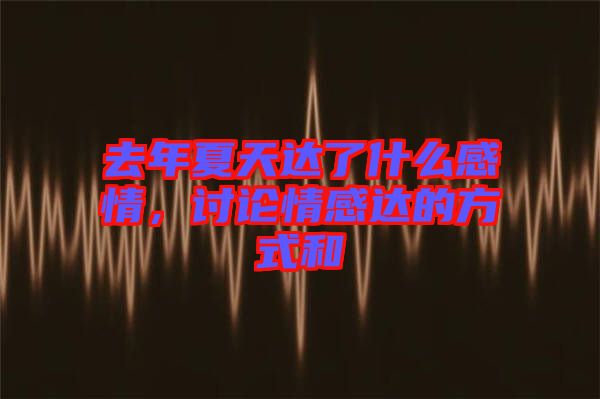 去年夏天達(dá)了什么感情，討論情感達(dá)的方式和