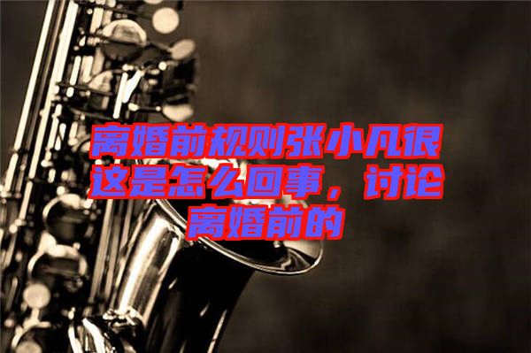 離婚前規(guī)則張小凡很這是怎么回事，討論離婚前的