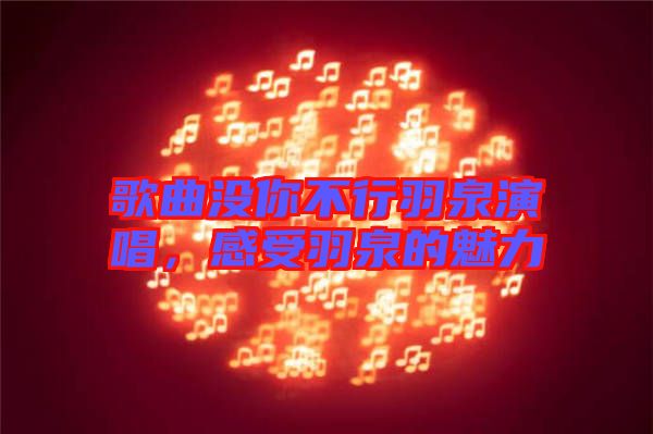 歌曲沒你不行羽泉演唱，感受羽泉的魅力