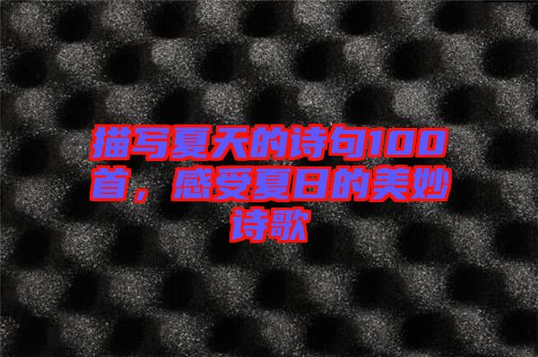 描寫夏天的詩句100首，感受夏日的美妙詩歌