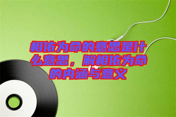 相依為命的意思是什么意思，解相依為命的內(nèi)涵與意義