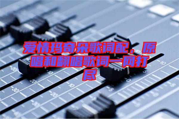 愛情瑪奇朵歌詞配，原唱和翻唱歌詞一網(wǎng)打盡