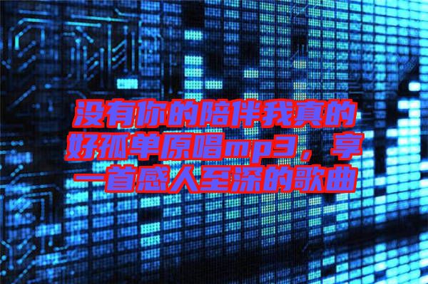 沒有你的陪伴我真的好孤單原唱mp3，享一首感人至深的歌曲