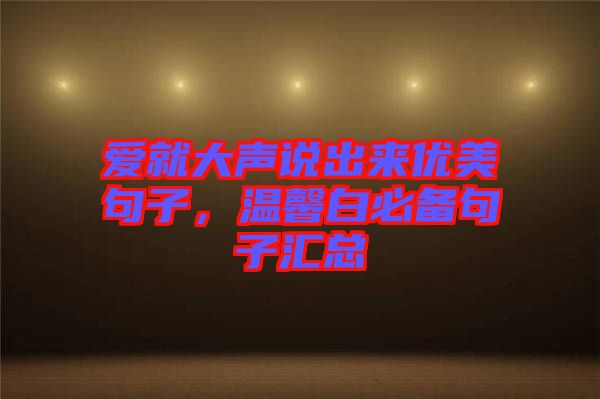 愛就大聲說出來優(yōu)美句子，溫馨白必備句子匯總