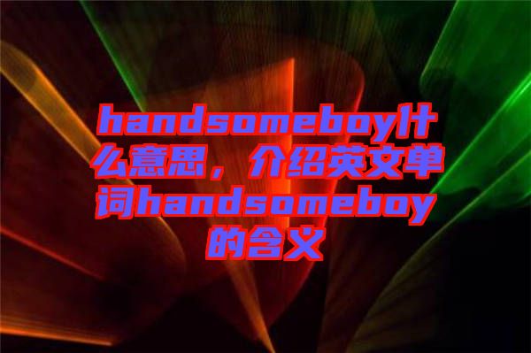 handsomeboy什么意思，介紹英文單詞handsomeboy的含義
