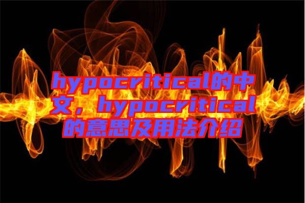 hypocritical的中文，hypocritical的意思及用法介紹
