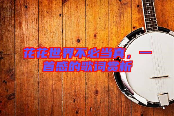 花花世界不必當(dāng)真，一首感的歌詞賞析