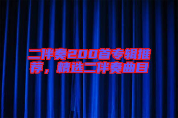 二伴奏200首專輯推薦，精選二伴奏曲目