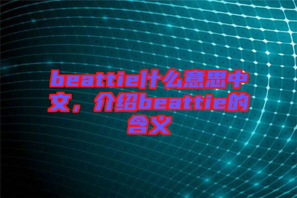 beattie什么意思中文，介紹beattie的含義