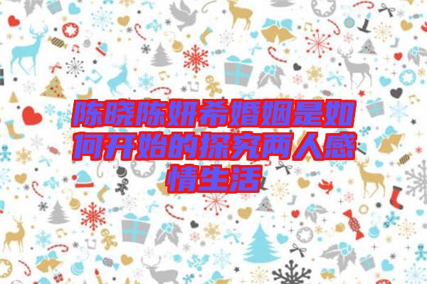 陳曉陳妍?；橐鍪侨绾伍_始的探究兩人感情生活