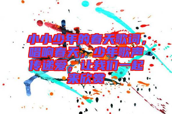 小小少年的春天歌詞，唱響春天，少年歌聲傳遞愛(ài)，讓我們一起來(lái)欣賞