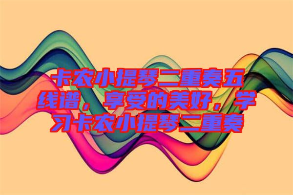 卡農(nóng)小提琴二重奏五線譜，享受的美好，學(xué)習(xí)卡農(nóng)小提琴二重奏