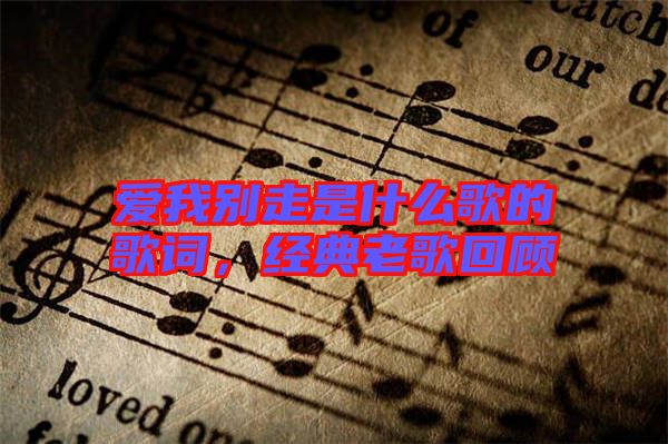 愛我別走是什么歌的歌詞，經(jīng)典老歌回顧