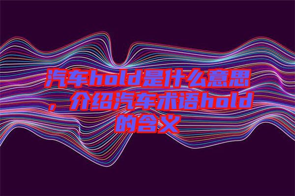 汽車hold是什么意思，介紹汽車術(shù)語hold的含義