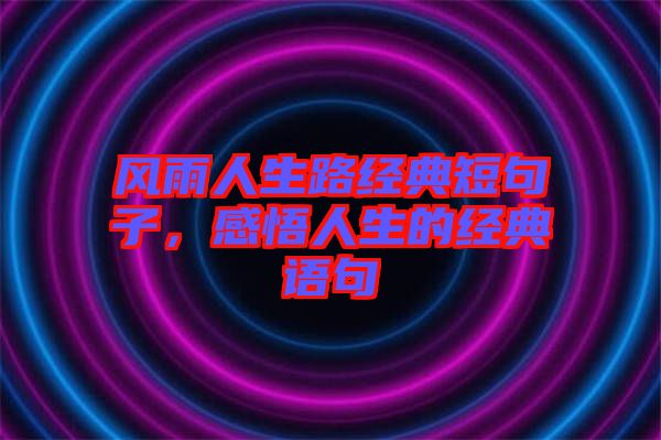 風(fēng)雨人生路經(jīng)典短句子，感悟人生的經(jīng)典語(yǔ)句