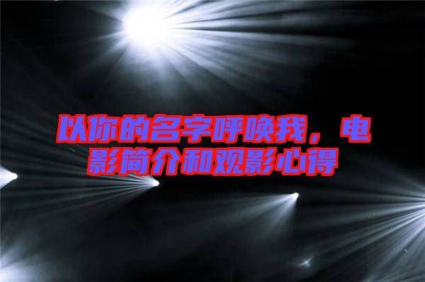 以你的名字呼喚我，電影簡介和觀影心得