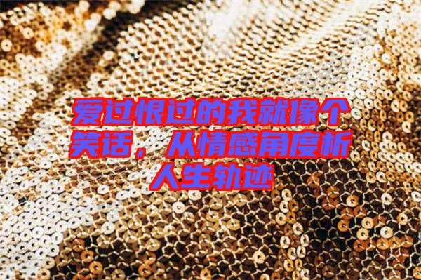 愛過恨過的我就像個(gè)笑話，從情感角度析人生軌跡