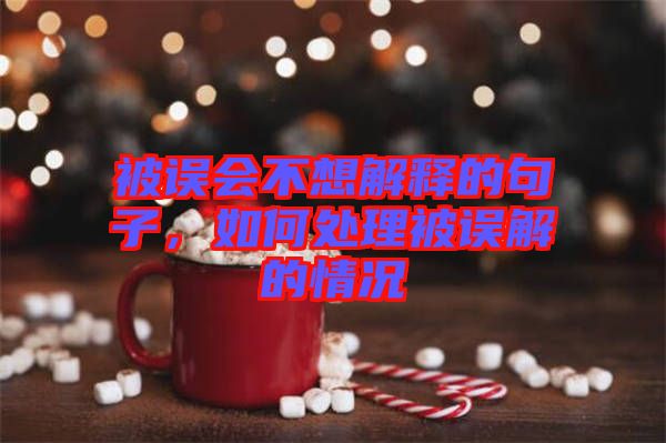 被誤會不想解釋的句子，如何處理被誤解的情況