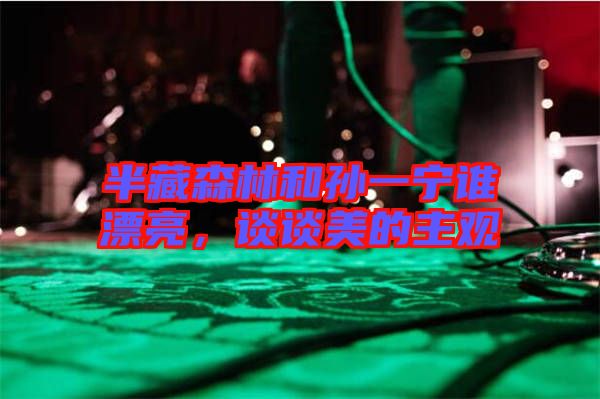 半藏森林和孫一寧誰漂亮，談談美的主觀