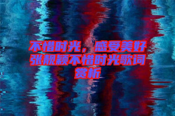 不惜時(shí)光，感受美好張靚穎不惜時(shí)光歌詞賞析