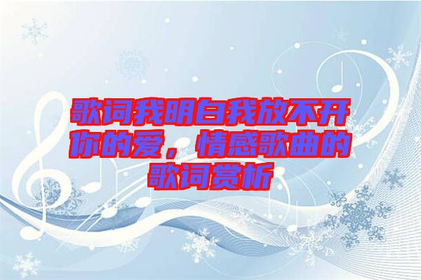 歌詞我明白我放不開你的愛，情感歌曲的歌詞賞析