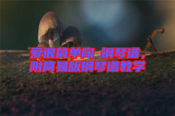 愛很簡(jiǎn)單陶喆鋼琴譜，附簡(jiǎn)易版鋼琴譜教學(xué)
