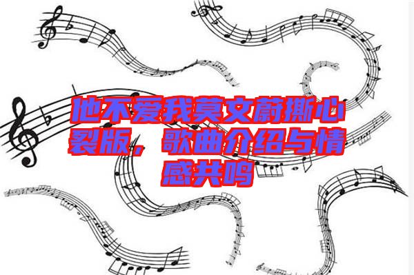 他不愛(ài)我莫文蔚撕心裂版，歌曲介紹與情感共鳴