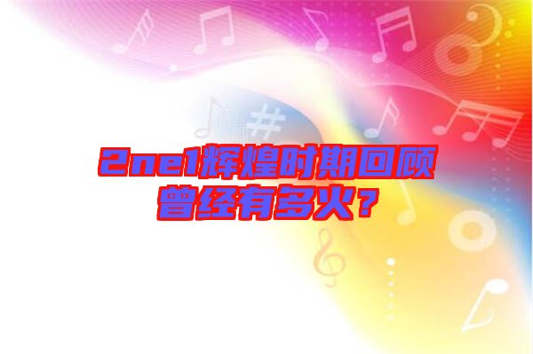 2ne1輝煌時期回顧曾經(jīng)有多火？