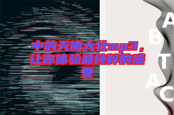 中的天使大壯mp3，讓你體驗(yàn)最純粹的感受