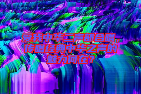 愛(ài)我中華二聲部合唱，傳唱經(jīng)典中華之聲的魅力何在？