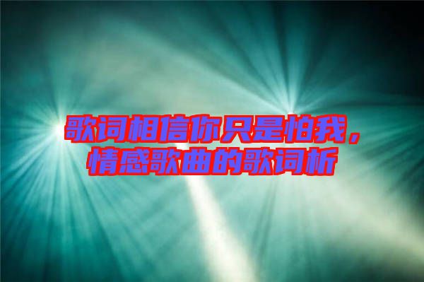 歌詞相信你只是怕我，情感歌曲的歌詞析