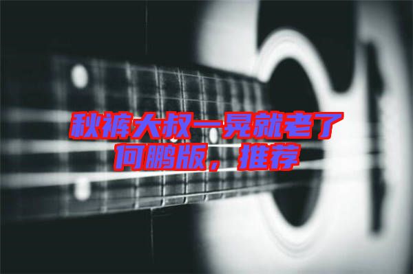 秋褲大叔一晃就老了何鵬版，推薦