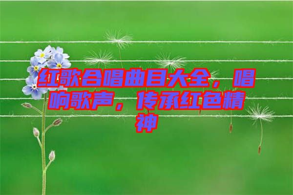 紅歌合唱曲目大全，唱響歌聲，傳承紅色精神